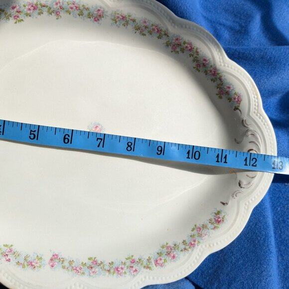 Vintage Johnson Bros Old English Oval Platter Pink Roses - Picture 7 of 8